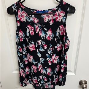 Apt. 9 Women's Sleeveless Floral Top - Black and Pink